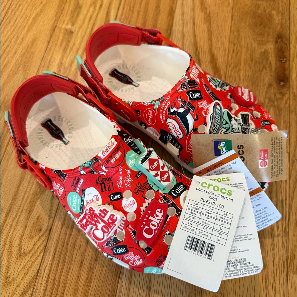 CROCS Kids Coca-Cola Themed Clogs - Red